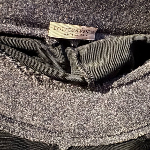 Bottega Veneta black sleeveless dress wool “shoulder pads” lined sheer bodysuit - Picture 2 of 16